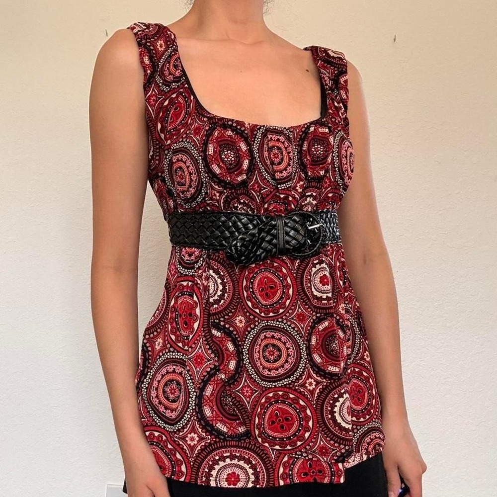 Y2K Speechless Red & Black Belted Top